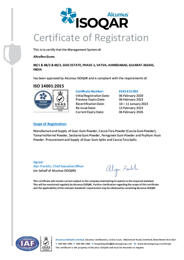 ISO 14001:2015 Certificate