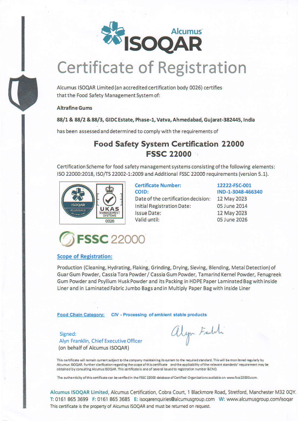 FSSC 22000 Certificate