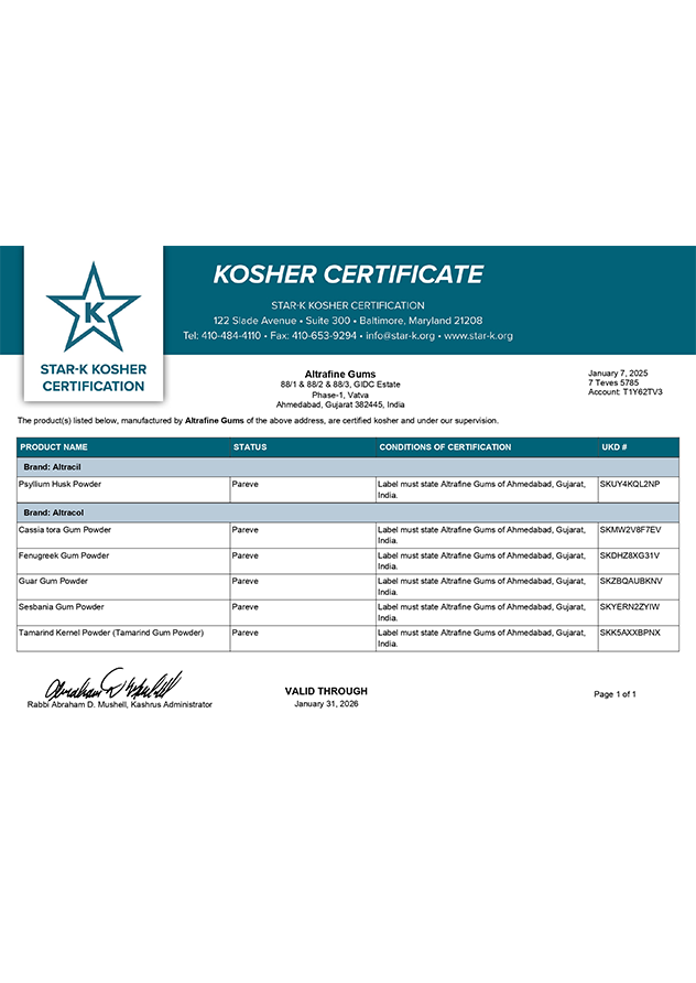 Kosher Certificate