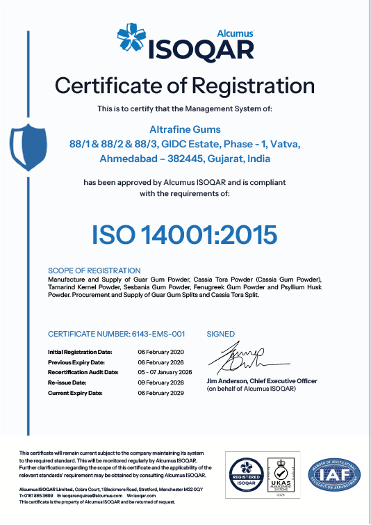 ISO 14001:2015 Certificate