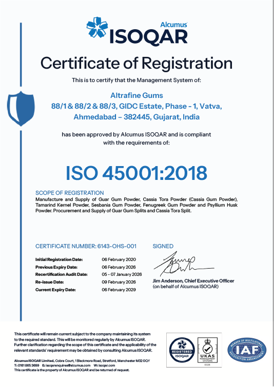 ISO 45001:2018 Certificate