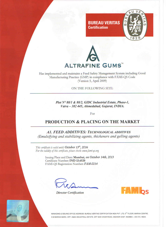 FAMI QS certified guar gum