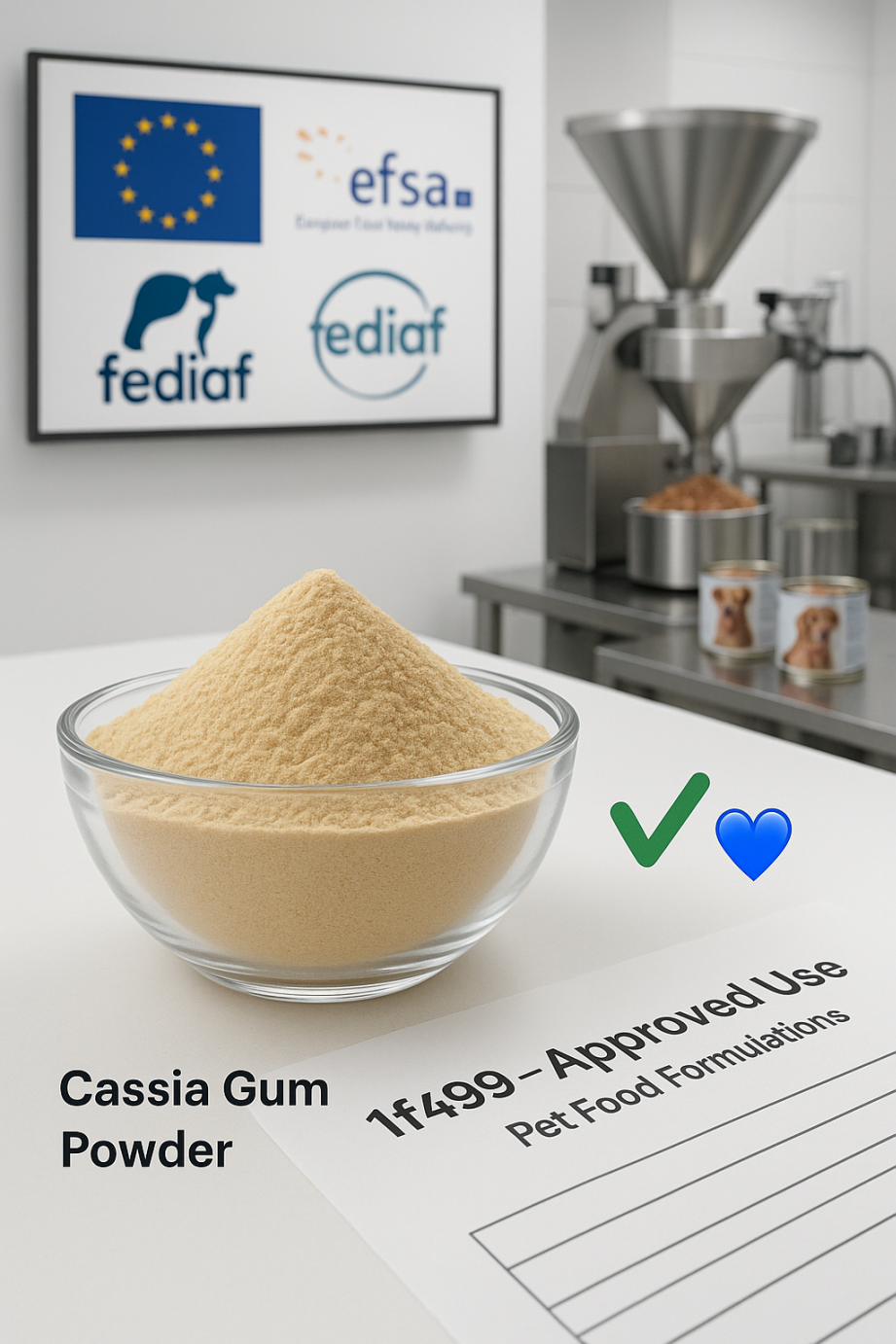 Cassia Gum Powder Safe and Approved for Use in Pet Foods in Europe