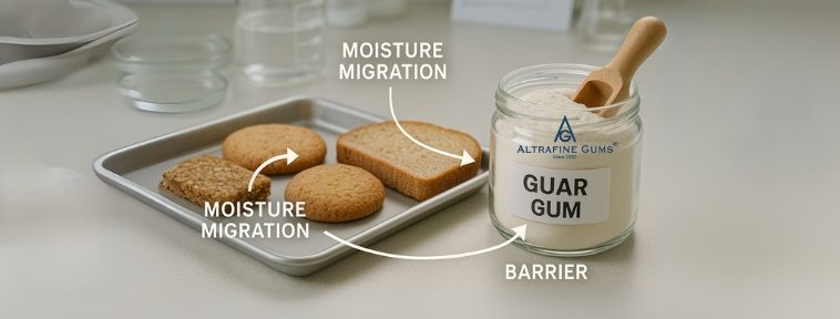 How Guar Gum Powder Controls Moisture Migration in Processed Foods?