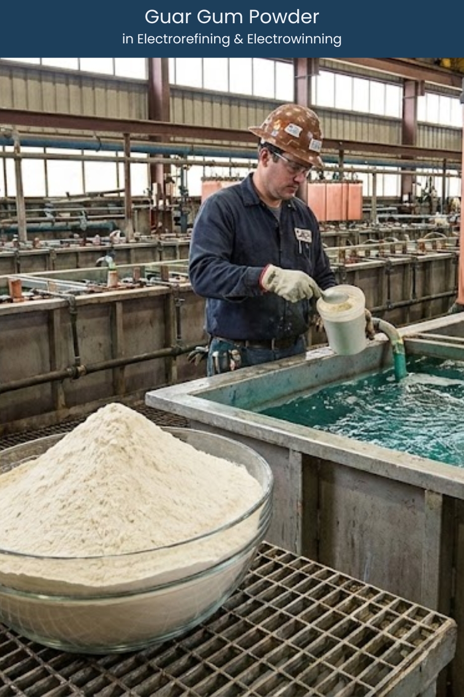 Guar Gum Powder in Electrorefining & Electrowinning
