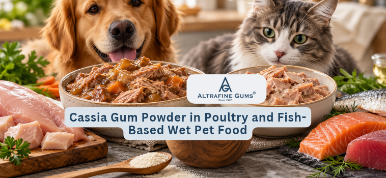 Cassia Gum Powder in Poultry and Fish-Based Wet Pet Food